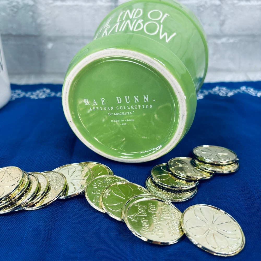Rae Dunn "The End of the Rainbow" planter with coins! - Picture 5 of 5